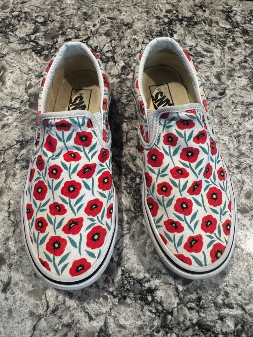 Vans Floral Slip-On Sneakers  Poppy& White